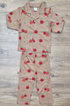 Elma Desenli  Düğmeli Pijama Takımı 