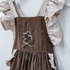 Kahverengi Vintage Kız Çocuk Elbise