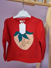 Kırmızı Çilek Baskılı Sweatshirt