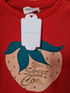 Kırmızı Çilek Baskılı Sweatshirt