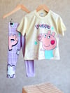 Peppa Pig Baskılı Kız Çocuk Tayt Tişört Takım