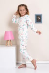 Robot Desenli Pijama Takımı Ekru