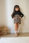 SİYAH BLUZ LEOPAR DESEN ETEK TAKIM