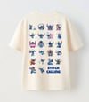 Stitch Baskılı Unisex Çocuk Tişört Beyaz