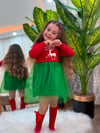 TÜTÜLÜ YEŞİL ETEKLİ YILBAŞI  ELBİSESİ