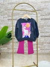 UNİCORN DETAYLI PEMBE TAKIM