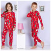 Unisex Kırmızı Yeniyıl  Pijama Takımı