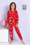 Unisex Kırmızı Yeniyıl  Pijama Takımı