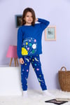 Uzay Temalı Pijama Takımı Lacivert