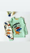 Yeşil Dinozor Basklı Pijama Takımı