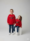 Yılbaşı Temalı Kırmızı Sweatshirt