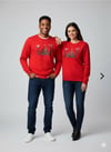 Yılbaşı Temalı Kırmızı Yetişkin Unisex Sweatshirt
