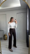 ACI KAHVE KEMERLİ KUMAŞ PANTOLON 