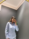 BEBE MAVİSİ BELDEN OTURTMALI GÖMLEK 