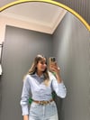 BEBE MAVİSİ BELDEN OTURTMALI GÖMLEK 