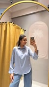 BEBE MAVİSİ SATEN GÖMLEK