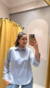 BEBE MAVİSİ SATEN GÖMLEK