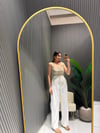 BEYAZ GOLD DÜĞMELİ PALAZZO PANTOLON 