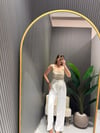 BEYAZ GOLD DÜĞMELİ PALAZZO PANTOLON 