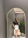 BEYAZ KEMERLİ KOT ETEK