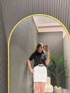 BEYAZ KEMERLİ KOT ETEK