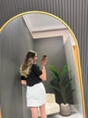 BEYAZ KEMERLİ KOT ETEK