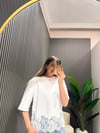 BEYAZ VATKALI DANTELLİ T-SHİRT 