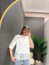 BEYAZ VATKALI DANTELLİ T-SHİRT 