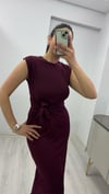 BORDO BAĞLAMALI ELBİSE