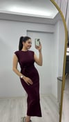 BORDO BAĞLAMALI ELBİSE