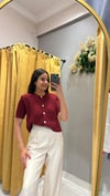 BORDO DÜĞMELİ HIRKA