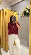 BORDO DÜĞMELİ HIRKA