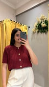 BORDO DÜĞMELİ HIRKA