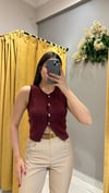 BORDO DÜĞMELİ YELEK