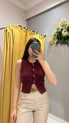 BORDO DÜĞMELİ YELEK