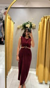 BORDO KADİFE ELBİSE