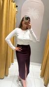 BORDO ÖNÜ YIRTMAÇLI ETEK 