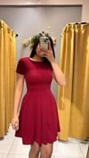 BORDO PİLELİ ELBİSE