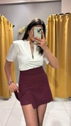BORDO ŞORT ETEK