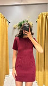 BORDO TRİKO ELBİSE