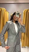 ÇİZGİLİ GRİ BLAZER CEKET