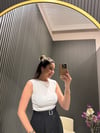 DİLVİN BEYAZ BÜZGÜLÜ BLUZ