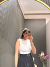 DİLVİN BEYAZ BÜZGÜLÜ BLUZ