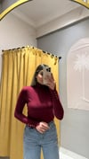 DİLVİN BORDO BOĞAZLI TRİKO