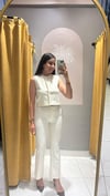 DİLVİN DİKİŞ DETAYLI PANTOLON KREM 