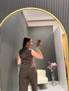 DİLVİN KAHVE ÇİZGİLİ YELEK