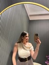 DİLVİN KREM TEK OMUZ BLUZ 