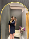 DİLVİN LACİVERT TOKALI ELBİSE