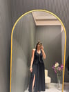 DILVIN SİYAH YIRTMAÇLI ETEK