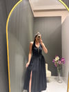 DILVIN SİYAH YIRTMAÇLI ETEK
